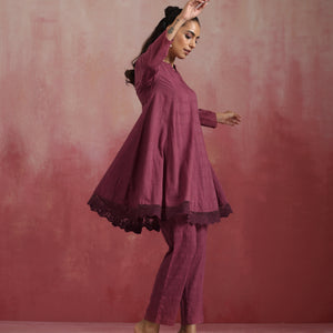 trueBrowns Mauve Cotton Dobby Co-ord set