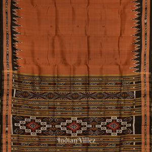 Cupper Phoda Kumbha Design Odisha Ikat Khandua Silk Saree