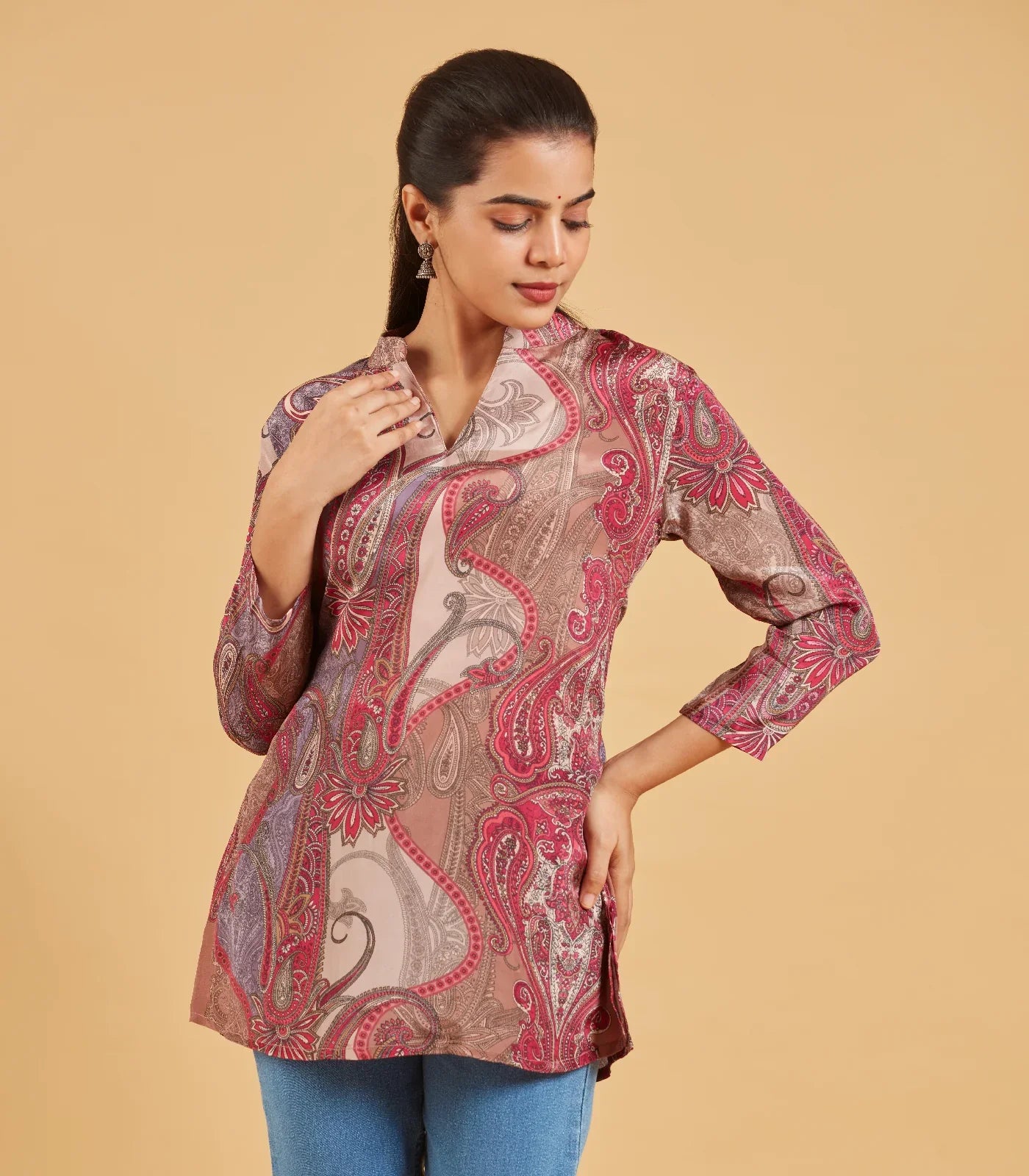 Multi colour Abstract Printed Short Top