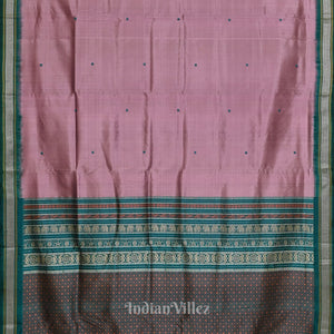 Onion with Green Odisha Handloom Siminoi Silk Saree