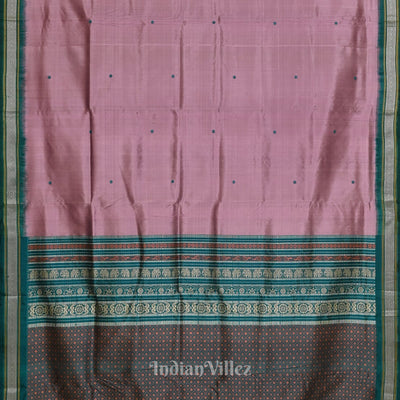 Onion with Green Odisha Handloom Siminoi Silk Saree
