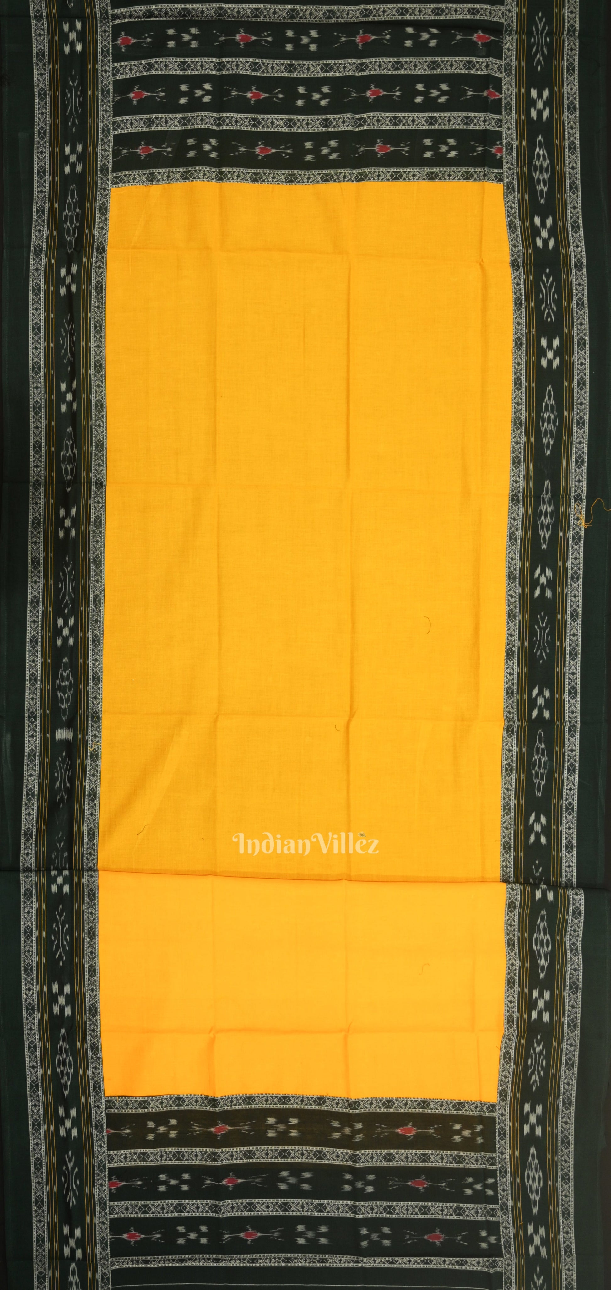 Green Yellow Pasapali Sambalpuri Cotton Dress set with Dupatta