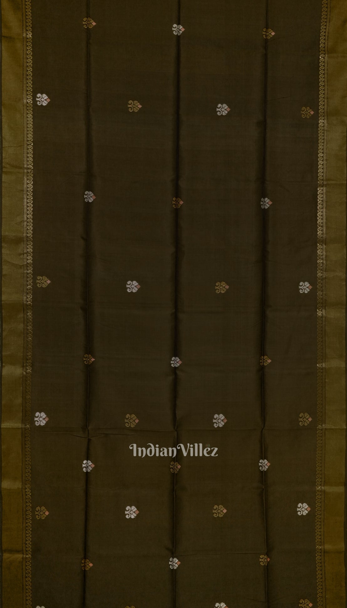 Musk Green With Red Dual Tone Pure Bishnupuri Silk Saree