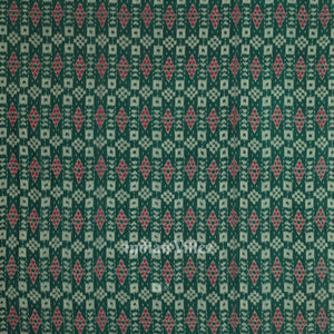 Green Floral Theme Sambalpuri Ikat Cotton Fabric