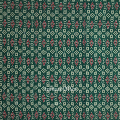 Green Floral Theme Sambalpuri Ikat Cotton Fabric