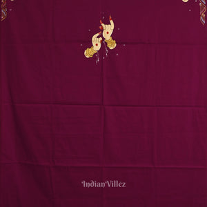 Magenta Mudra Theme Pattachitra Kurti Dress Material