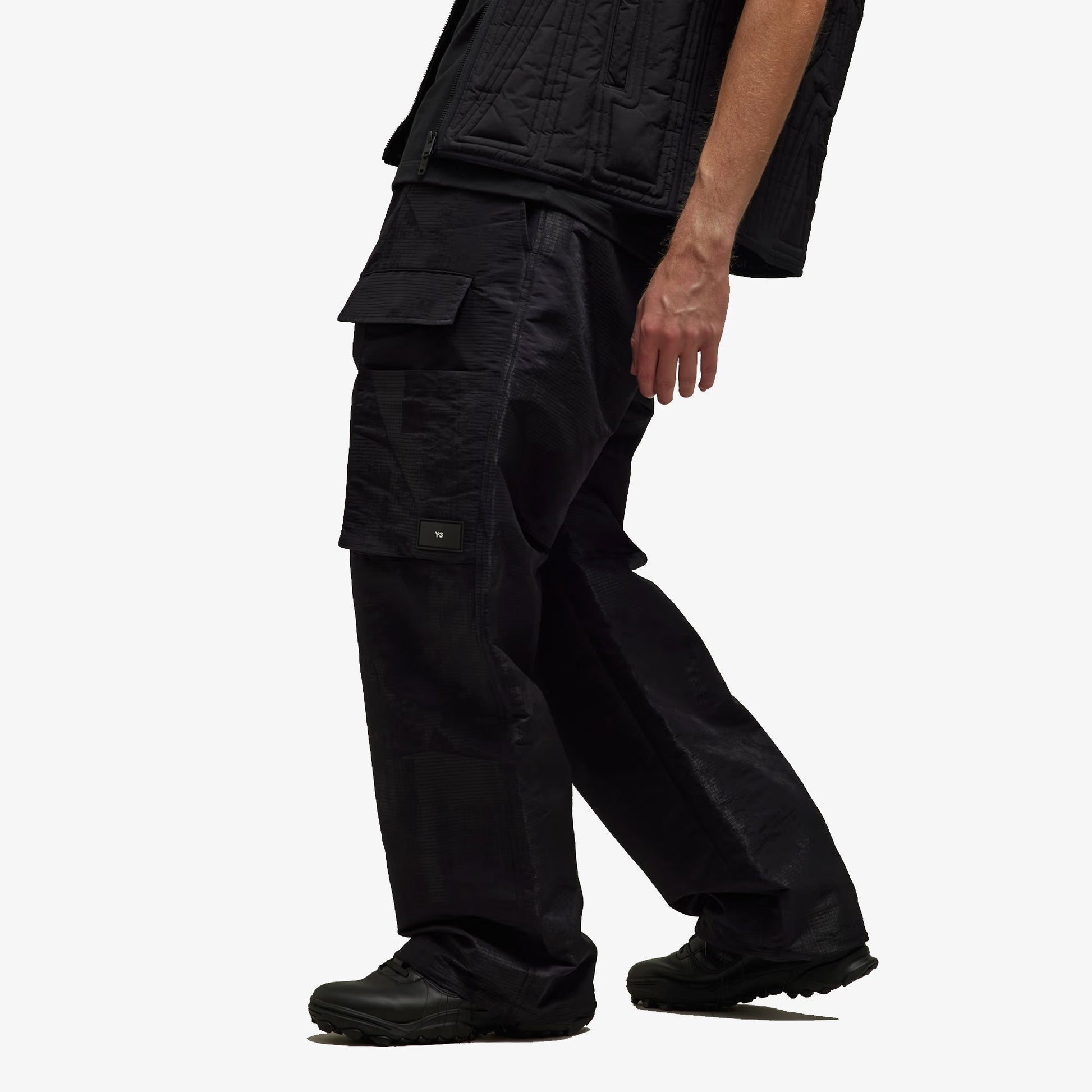 Y-3 | LINED JACQUARD RIPSTOP PANTS  { BLACK