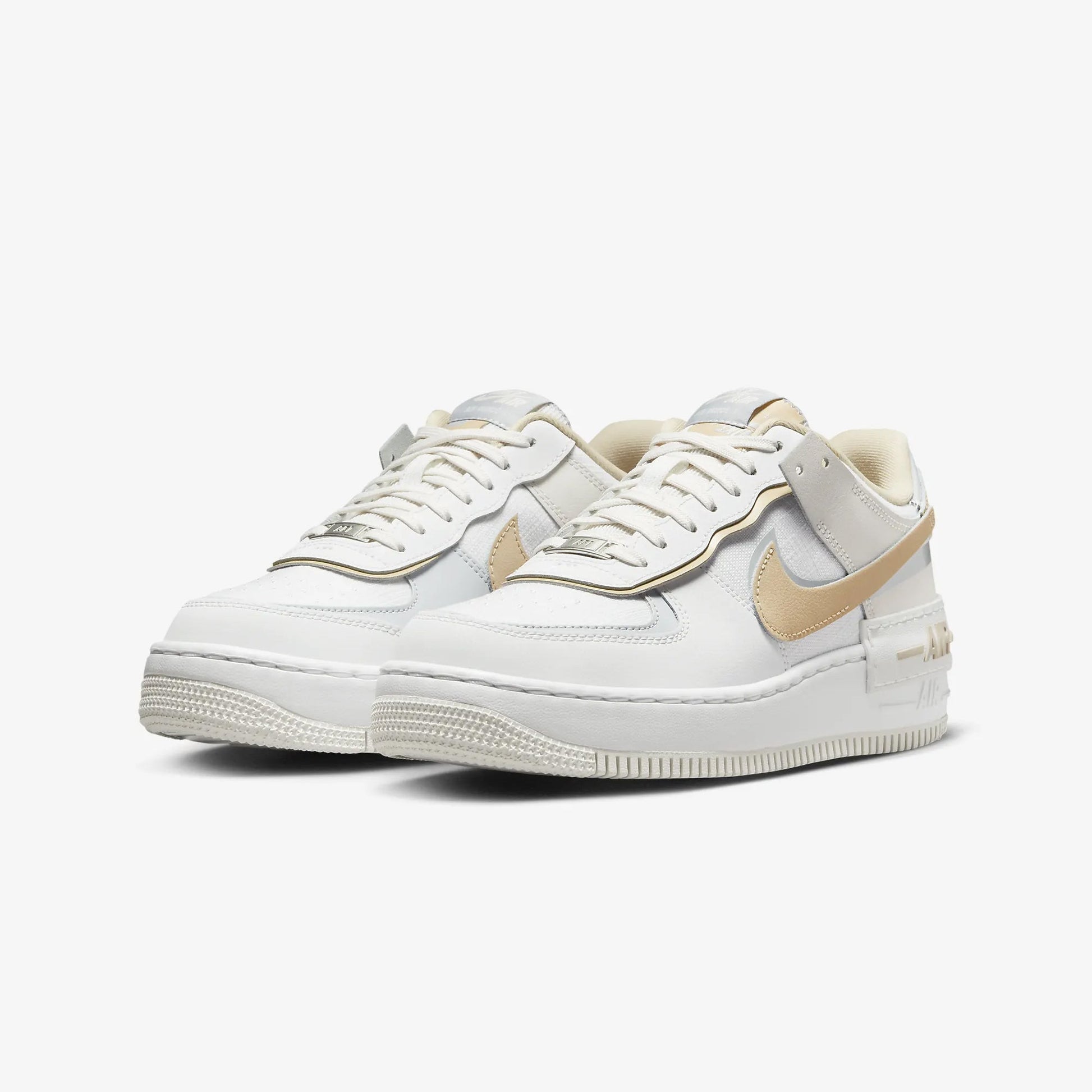Nike | AIR FORCE 1 SHADOW  { SUMMIT WHITE/SESAME-WOLF GREY