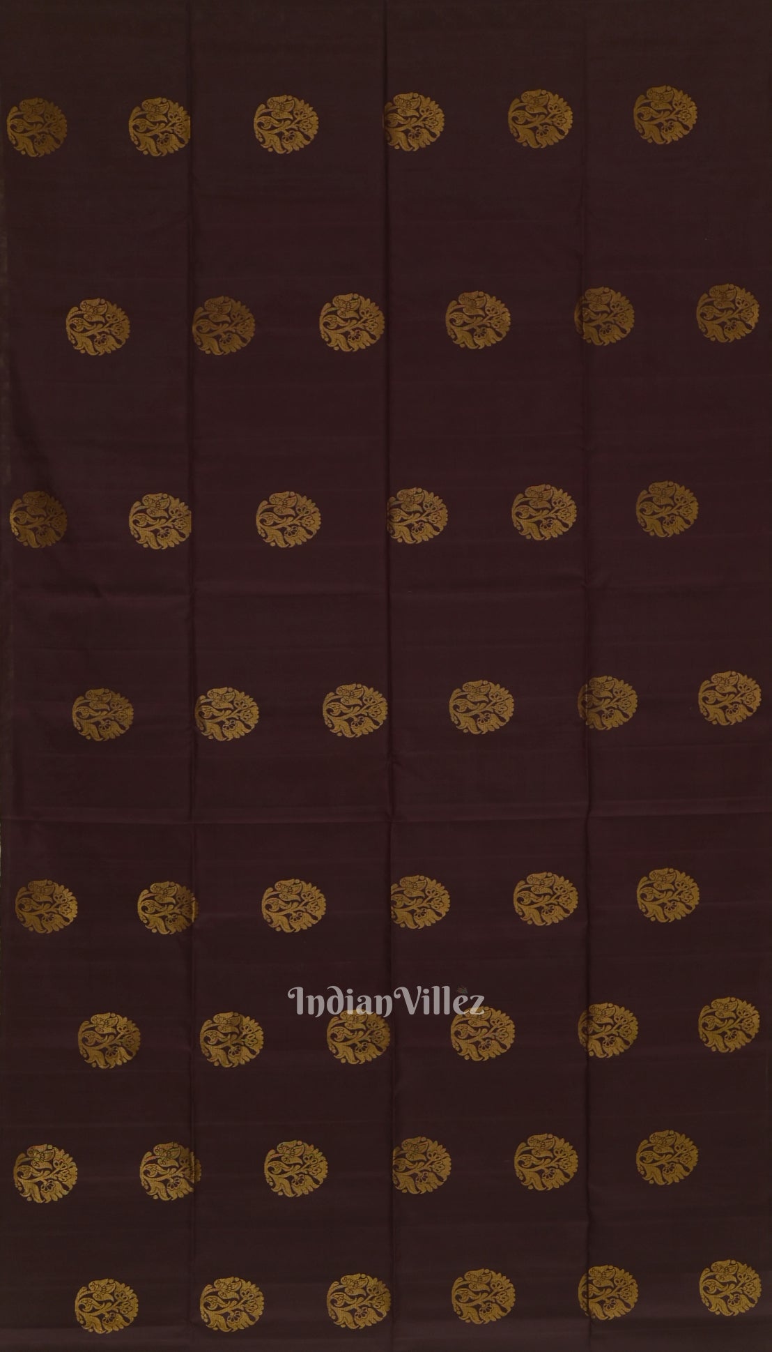 Black Coffee With Golden Floral Motif Pure Kanjivaram Soft Silk Saree