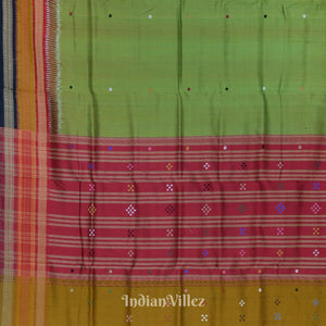 Mehndi Green Patil Design Kathiphera Khandua Silk Saree