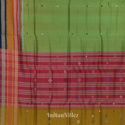 Mehndi Green Patil Design Kathiphera Khandua Silk Saree