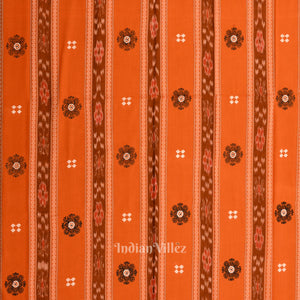 Orange Sambalpuri Cotton Bomkai Dress Material & Dupatta