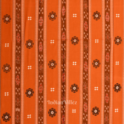Orange Sambalpuri Cotton Bomkai Dress Material & Dupatta