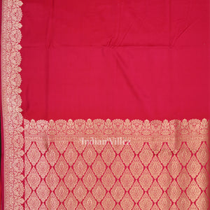 Exclusive Bright Pink Pure Soft Mashru Satin Silk Banarasi Saree