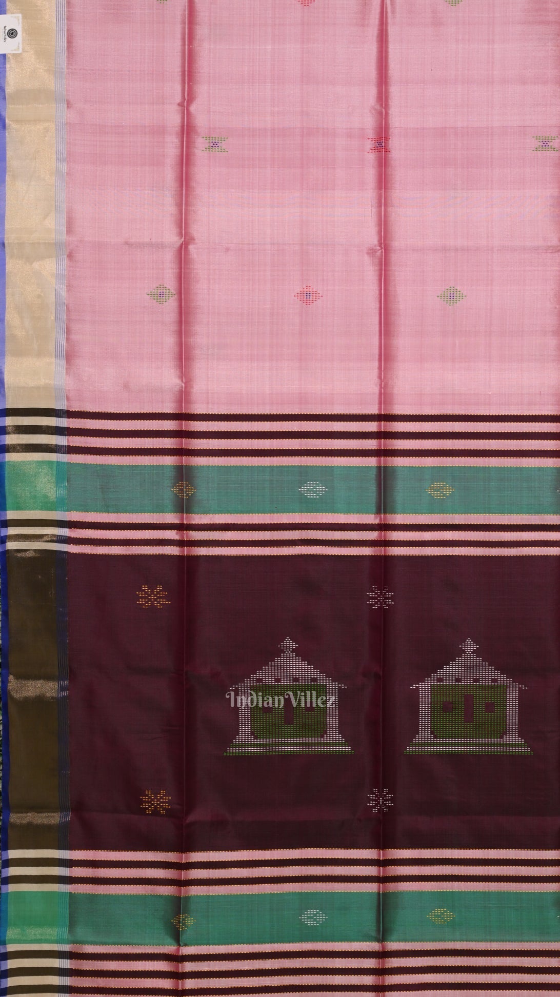 Pink Mulberry Purple Pure Bishnupuri Silk Saree