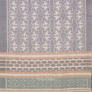 Cement Gray Sambalpuri Cotton Saree