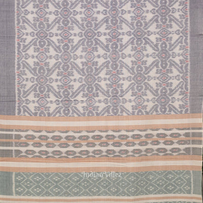 Cement Gray Sambalpuri Cotton Saree