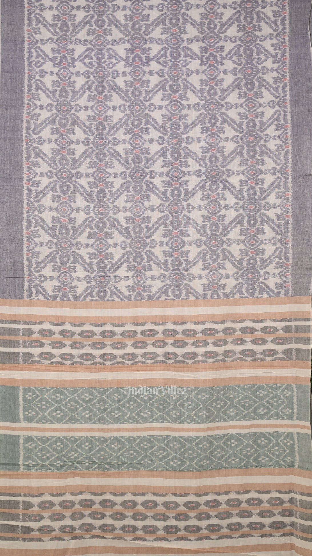 Cement Gray Sambalpuri Cotton Saree