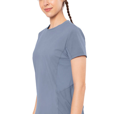 Flaunt Short Sleeve Round Neck Workout T-Shirt - Tempest