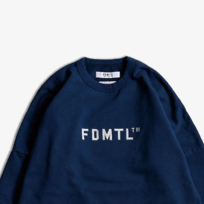 FDMTL | EMBROIDERY LOGO SWEAT TEE  { BLUE