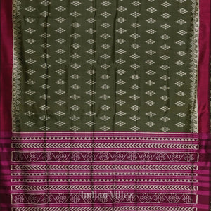 Sage Green with Wine Jhoti Theme Contemporary Designer Silk Saree