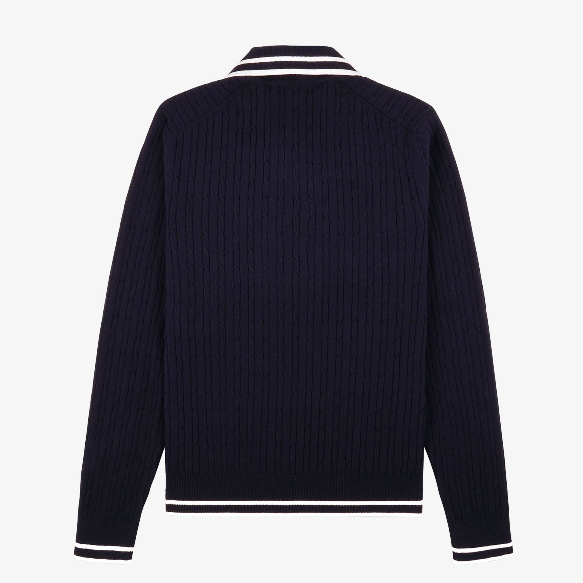 SPORTY & RICH | SRC CABLEKINT POLO { NAVY/CREAM