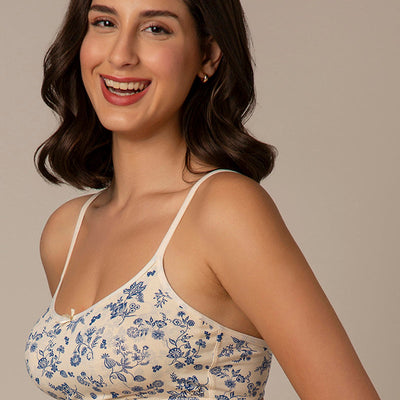 Daily Support Non Padded Non-Wired Cotton Bra - Floral Print