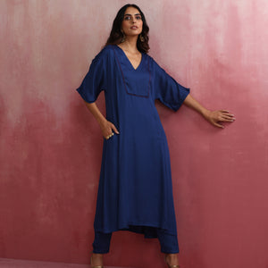 trueBrowns Blue Modal Kimono sleeve Kurta set