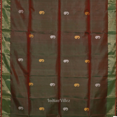 Green Red Pure Bishnupuri Silk Saree