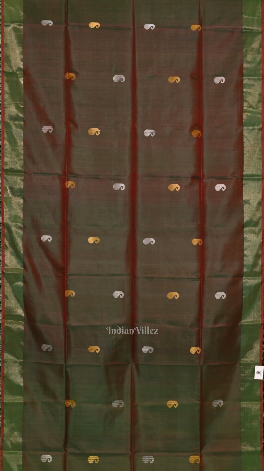 Green Red Pure Bishnupuri Silk Saree