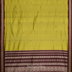 Mehendi with Maroon Odisha Siminoi Silk Saree