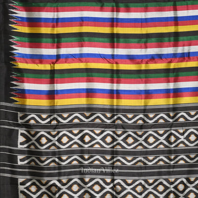 Multicolour Stripped Odisha Ikat Contemporary Designer Saree