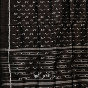 Black Odisha Ikat Contemporary Silk Saree