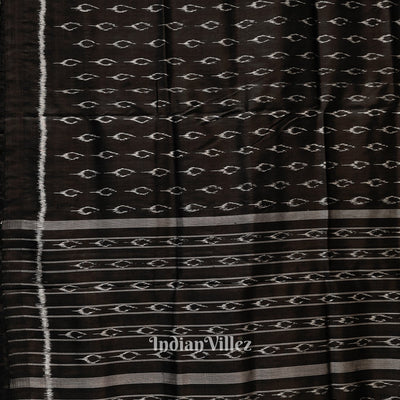 Black Odisha Ikat Contemporary Silk Saree