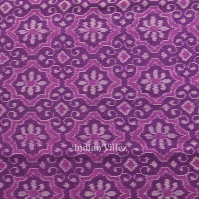 Violet Floral Motif Sambalpuri Ikat Cotton Fabric