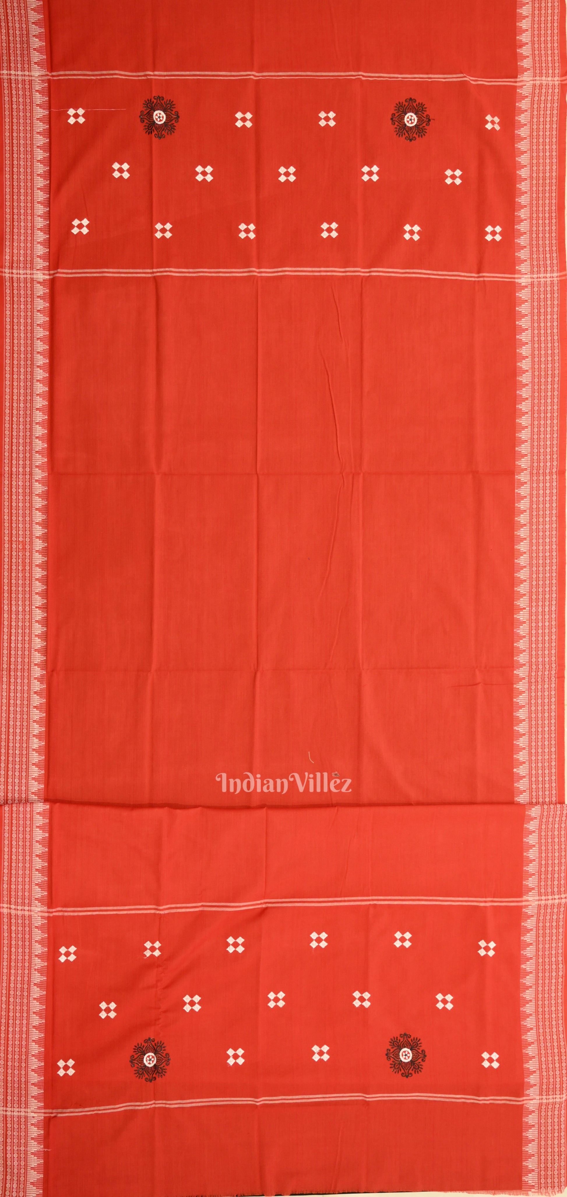 Black Red Maniabandha Sambalpuri Cotton Dress set & Dupatta
