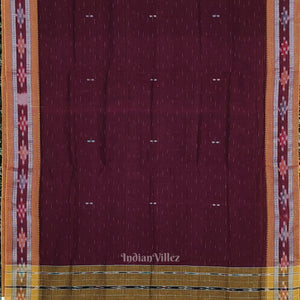 Purple Wine Odisha Ikat Maniabandha Cotton Saree