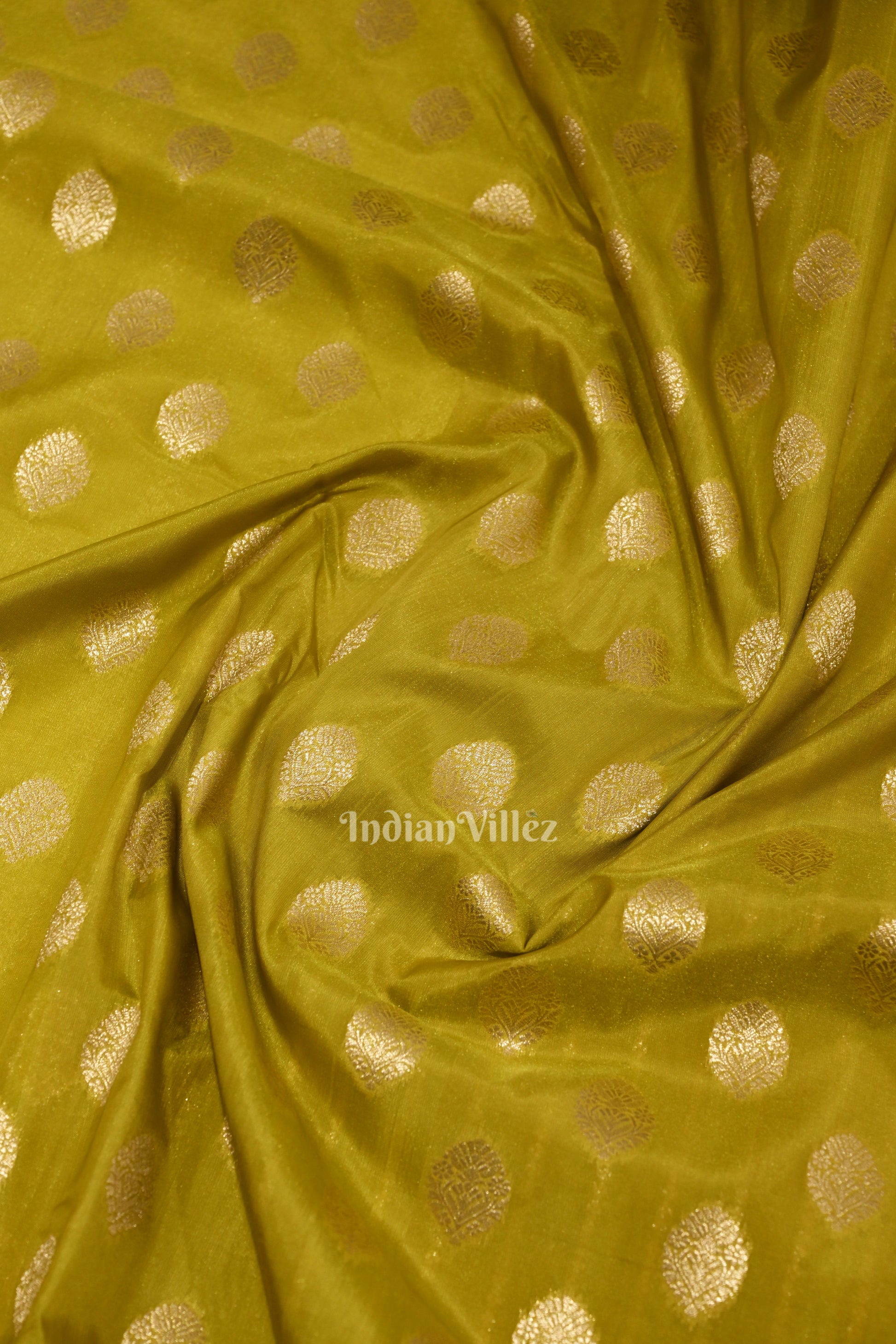 Mehendi Green Soft Pure Mashru Satin Silk Banarasi Saree
