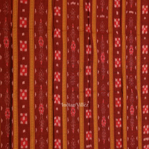 Red Pure Cotton Sambalpuri Dress Material & Dupatta
