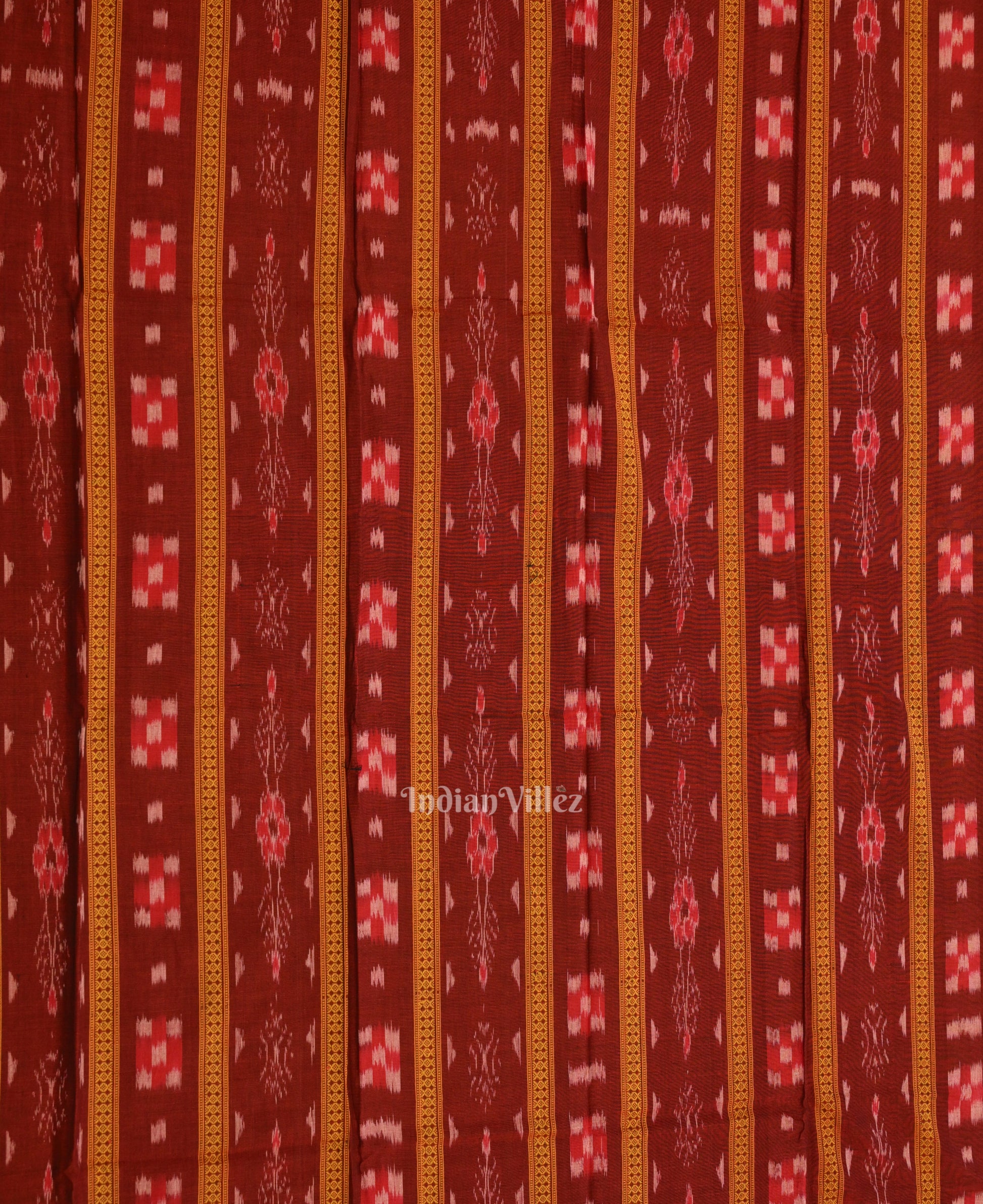 Red Pure Cotton Sambalpuri Dress Material & Dupatta