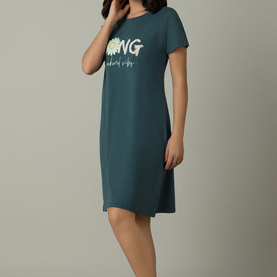 Comfort Sleep Dress - Weekend Vibes Print