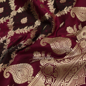 Mulberry Purple Rangkart Mashru Satin Banarasi Saree