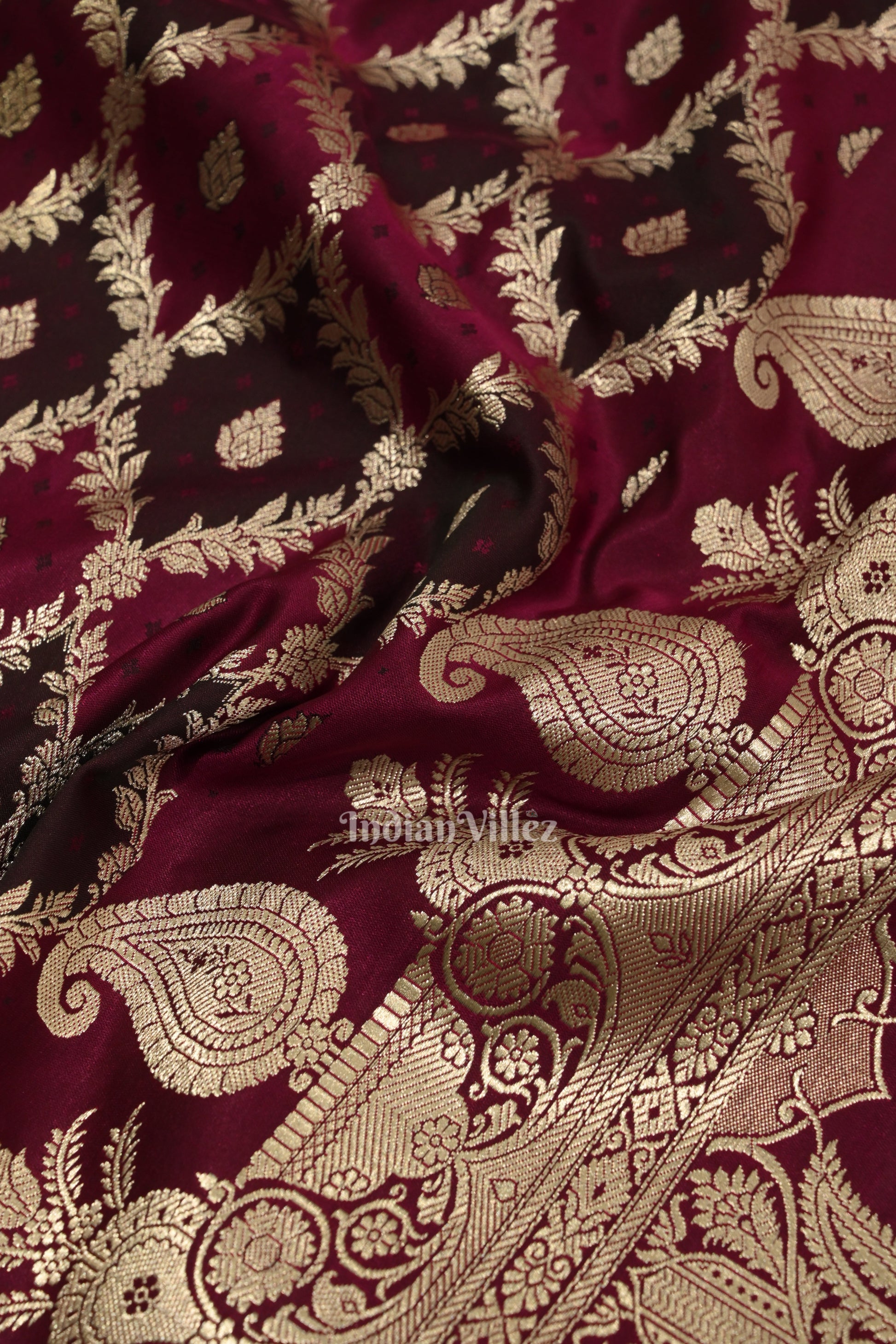 Mulberry Purple Rangkart Mashru Satin Banarasi Saree