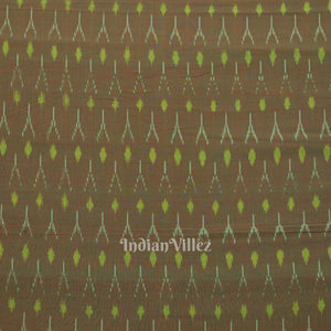 Moss Green Dual Tone Geometric Handwoven Pochampally Ikat Cotton Fabric