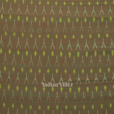 Moss Green Dual Tone Geometric Handwoven Pochampally Ikat Cotton Fabric