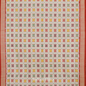 White Ashwani Theme Odisha Ikat Sambalpuri Silk Saree