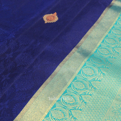 Indigo Blue Designer Kanjivaram Silk Saree
