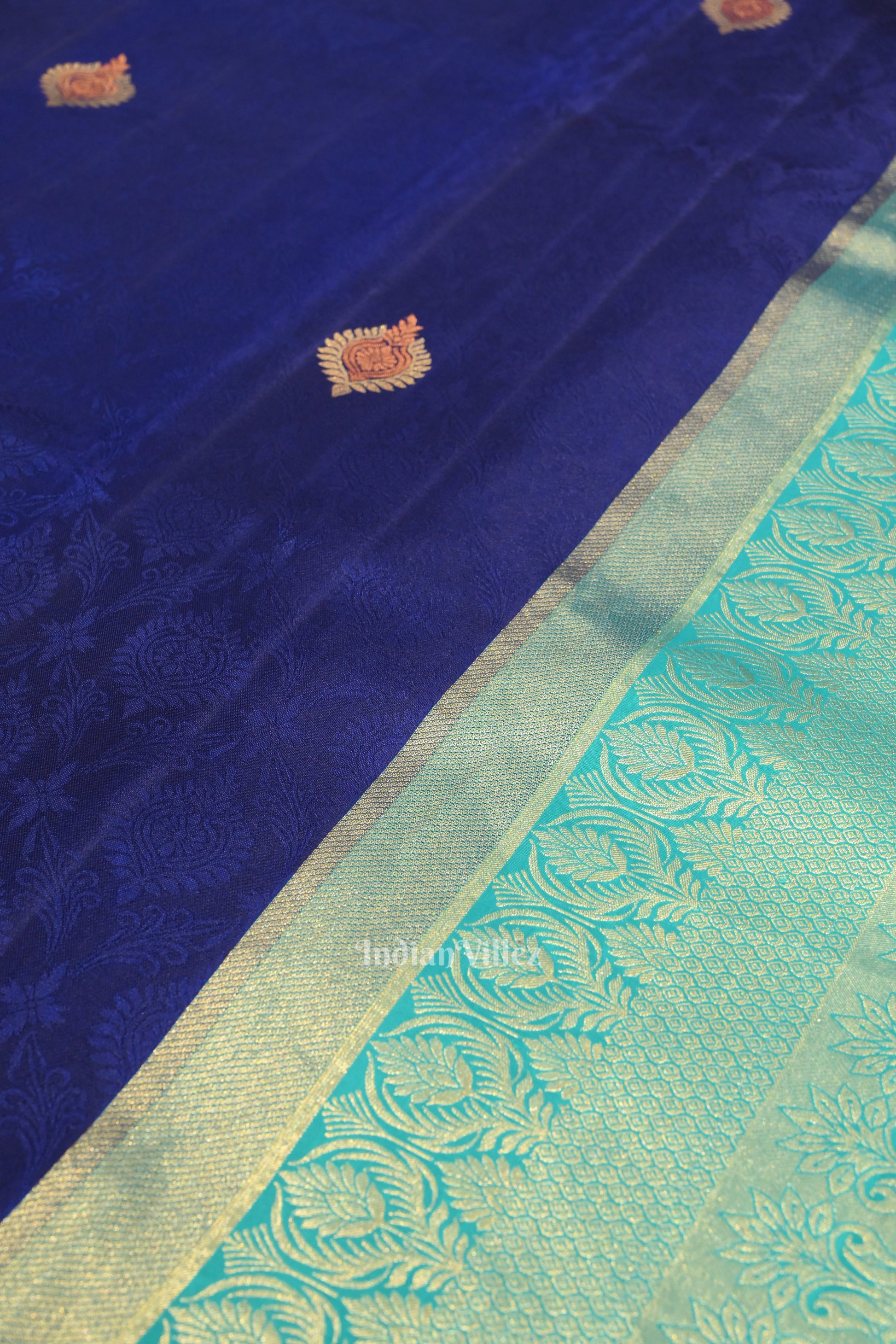 Indigo Blue Designer Kanjivaram Silk Saree