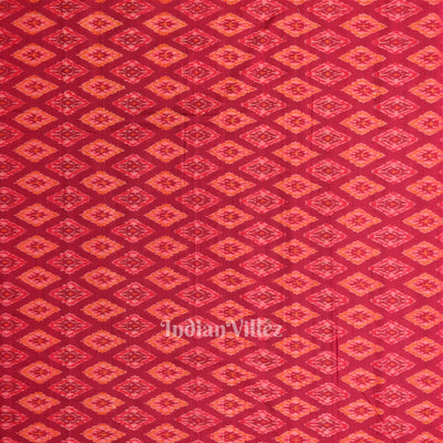 Exclusive Magenta Pink Pochampally Ikat Silk & Cotton (Sico) Fabric