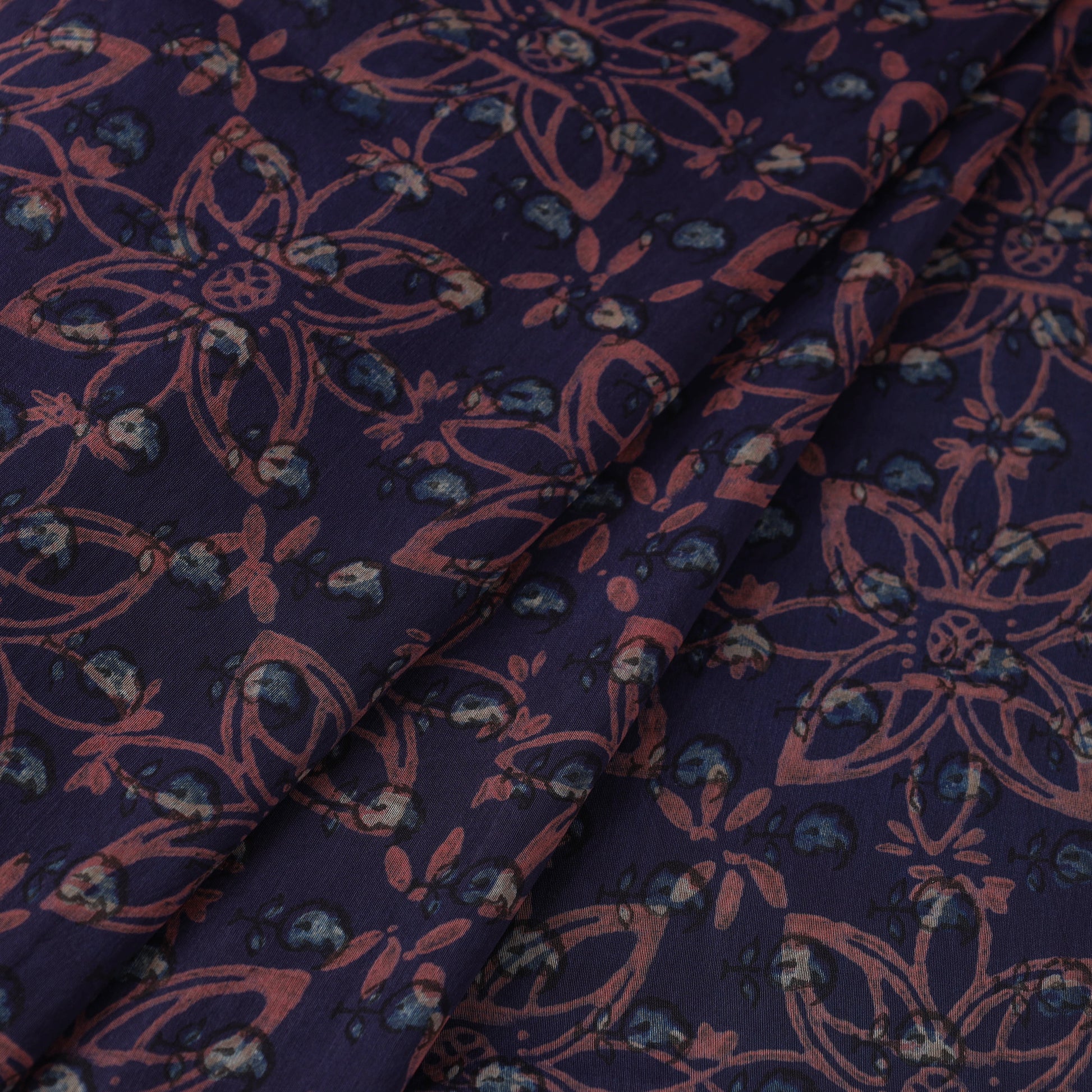 Natural Dyed Chanderi Silk Akola Print Fabric 04